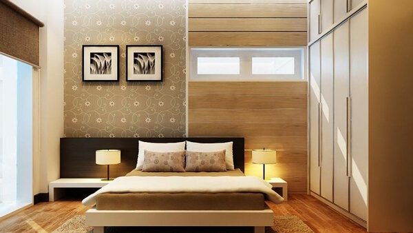 Mẫu phòng ngủ hiện đại lấy cảm hứng từ gỗ